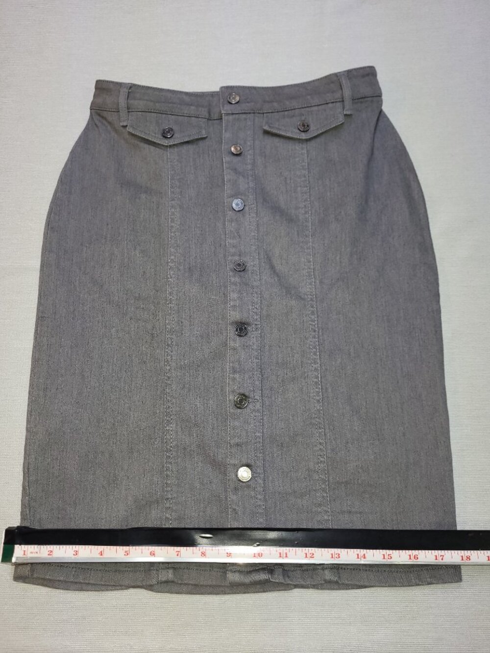 Banana Republic Gray Button Front Pencil Skirt Women's Size 6 - Picture 10 of 11